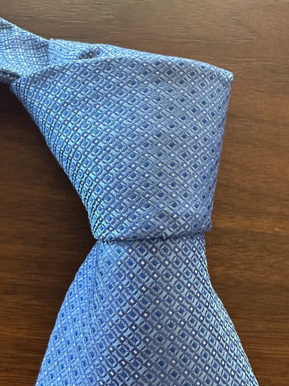 Canali Light Blue Micro Geometric Silk Tie